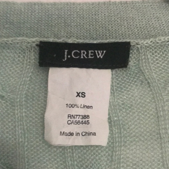 J.Crew seafoam green XS linen cardigan - Picture 4 of 5